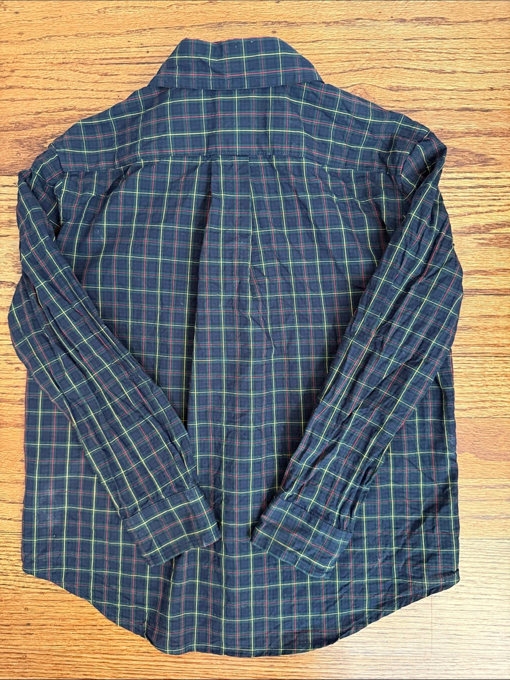 Boys (5) Polo by Ralph Lauren Green and Navy Plaid Button-Down Shirt - Picture 4 of 4